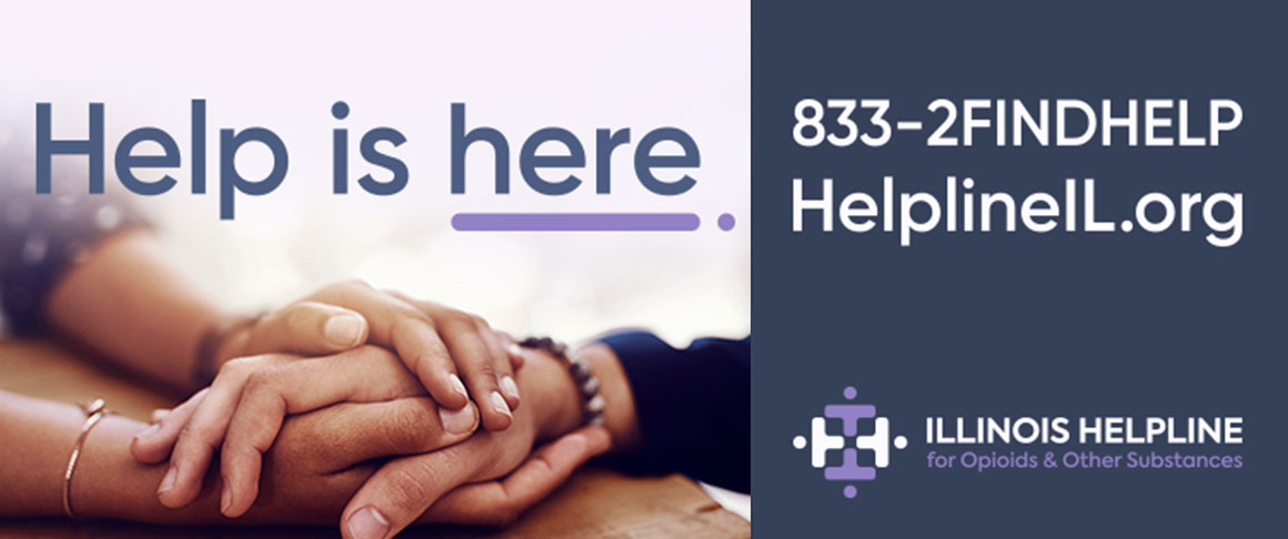 Help is here. 833-2FINDHELP or HelplineIL.org